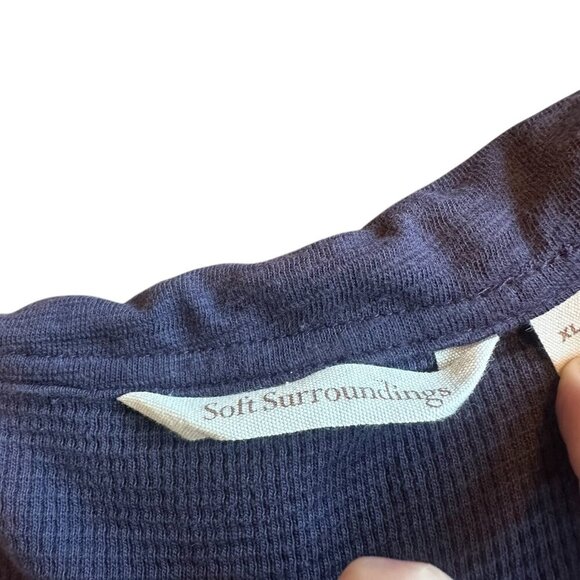 Soft Surroundings Take Two Textured Waffle Knit Tunic Top Purple Size XL Women's - Picture 12 of 12